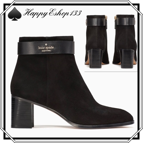 Kate Spade Shoes | Kate Spade Morgan Vegan Suede Leather Booties | Color: Black | Size: 7 | Happyeshop133's Closet